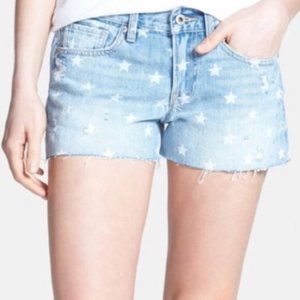 LUCKY BRAND Distressed Star Cut Off Jean Shorts 27